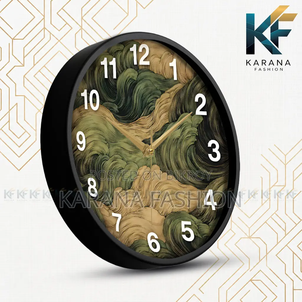 Karana Fashion (KW22) 12-Inch Vintage Oriental Waves Wall Clock