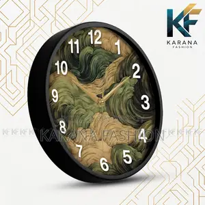 Karana Fashion (KW22) 12-Inch Vintage Oriental Waves Wall Clock