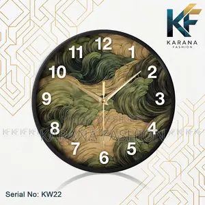 কারানা ফ্যাশন (KW22) ১২-ইঞ্চি ভিন্টেজ ওরিয়েন্টাল ওয়েভস ওয়াল ক্লক