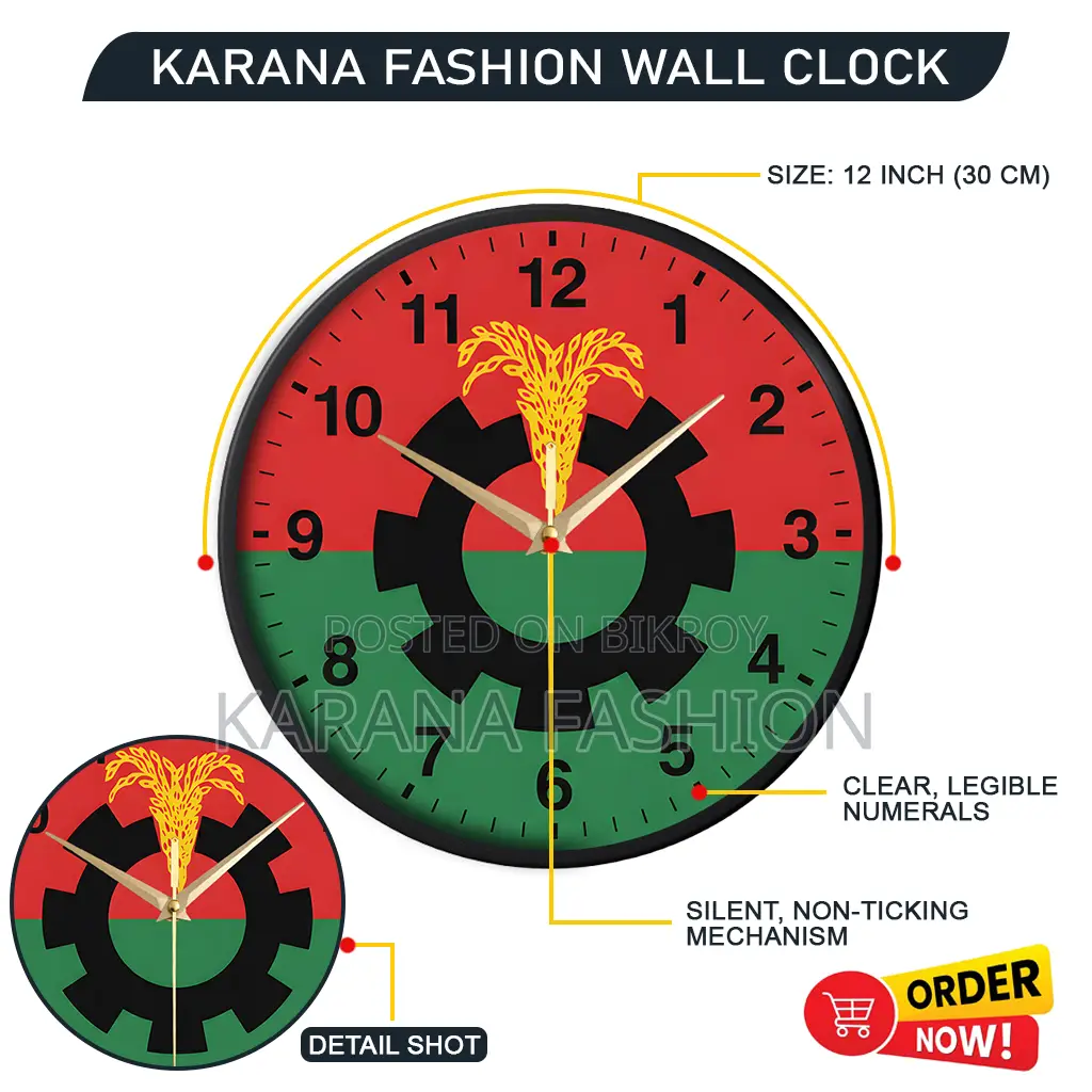 Karana Fashion (KW23) 12-Inch National Heritage Wall Clock