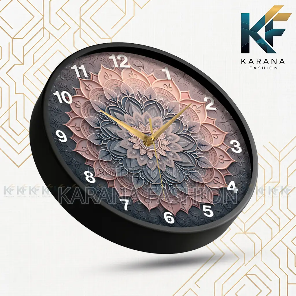 Karana Fashion (KW24) 12-Inch 3D Mandala Art Wall Clock