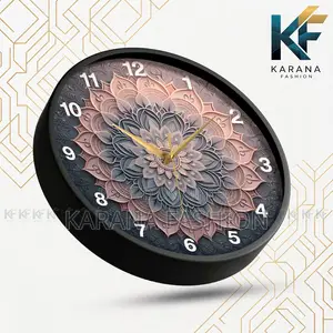 Karana Fashion (KW24) 12-Inch 3D Mandala Art Wall Clock