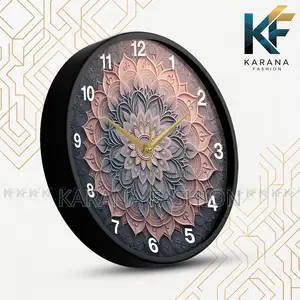 Karana Fashion (KW24) 12-Inch 3D Mandala Art Wall Clock