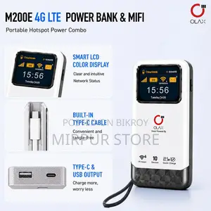 পাওয়ার ব্যাংক ওয়াইফাই পকেট রাউটার OLAX 10500mAh M200
