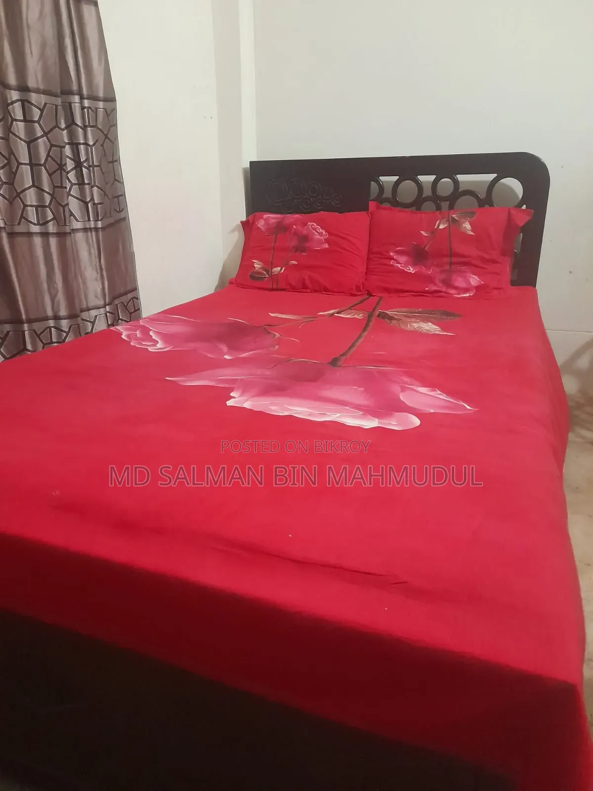 খাট বিক্রি হবে ম্যাট্রেস সহ,মালয়েশিয়ান কাঠ।