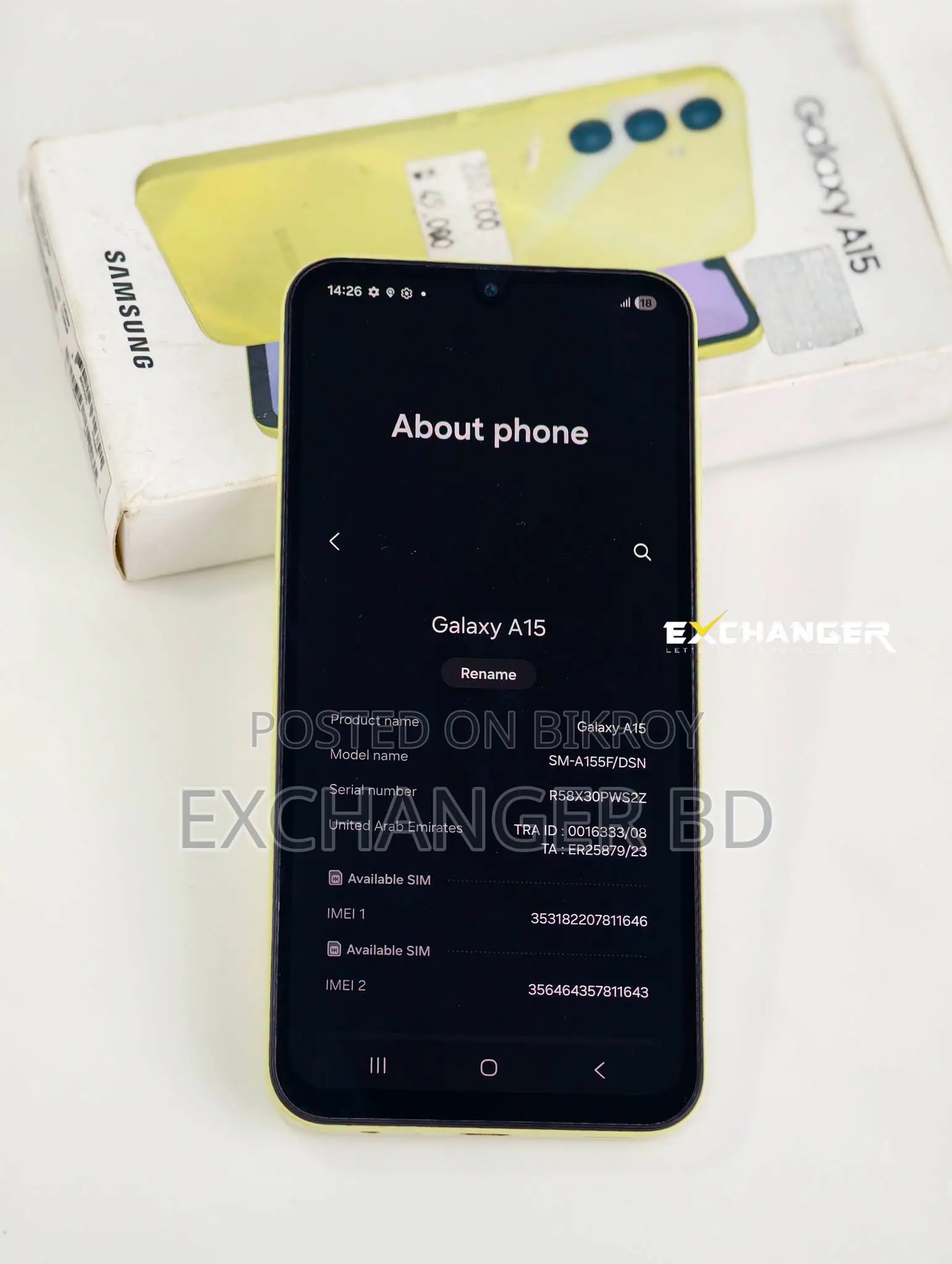 Samsung Galaxy A15 128 GB Yellow