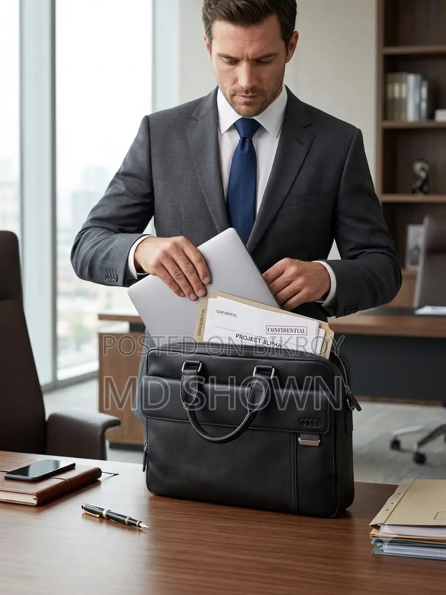 Premium Executive Genuine Leather Laptop Bag (Imported From China)