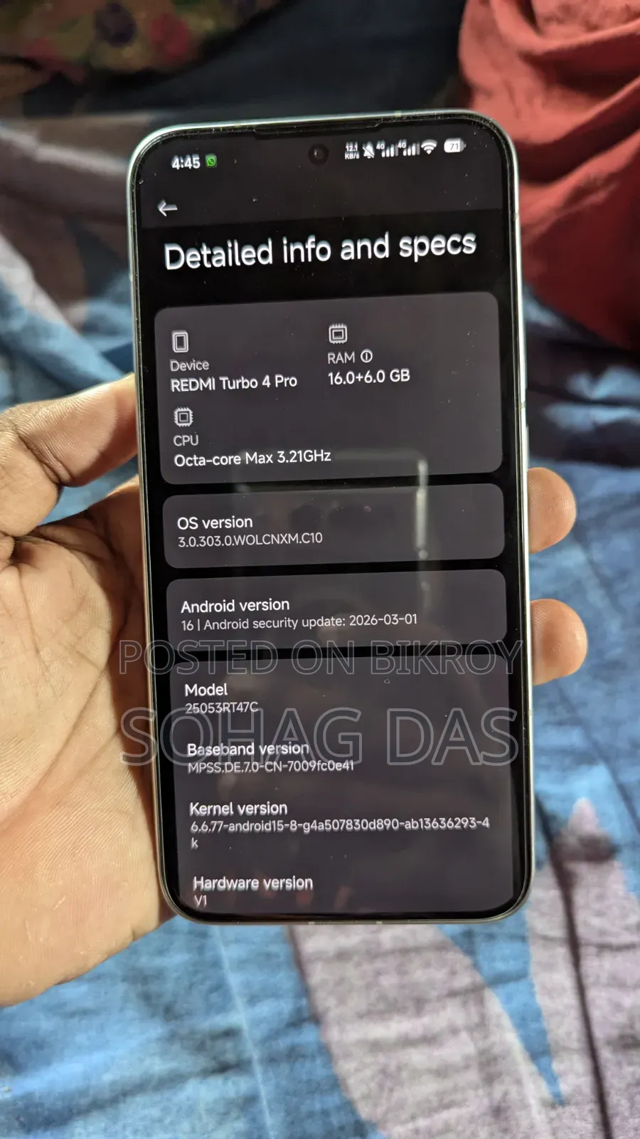 Xiaomi Redmi Turbo 4 Pro 256 GB White