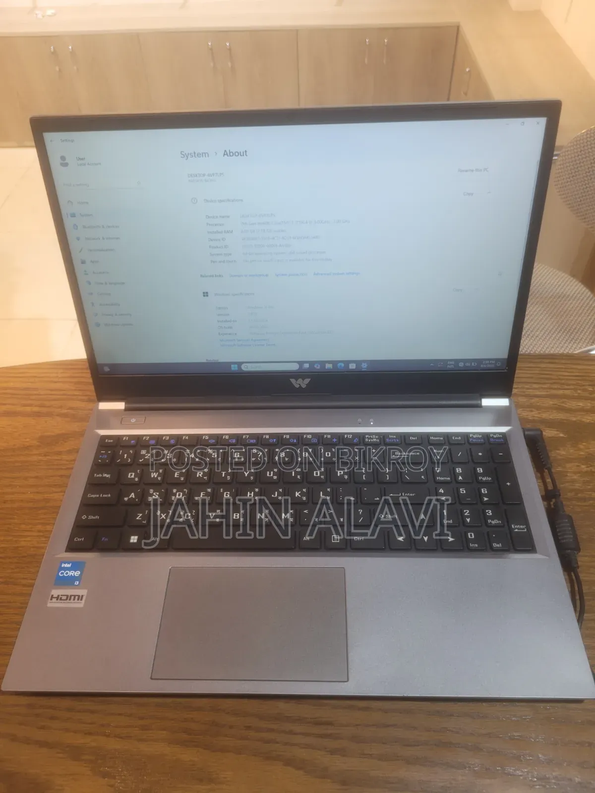 Laptop 8GB RAM Intel Core i3 512GB SSD