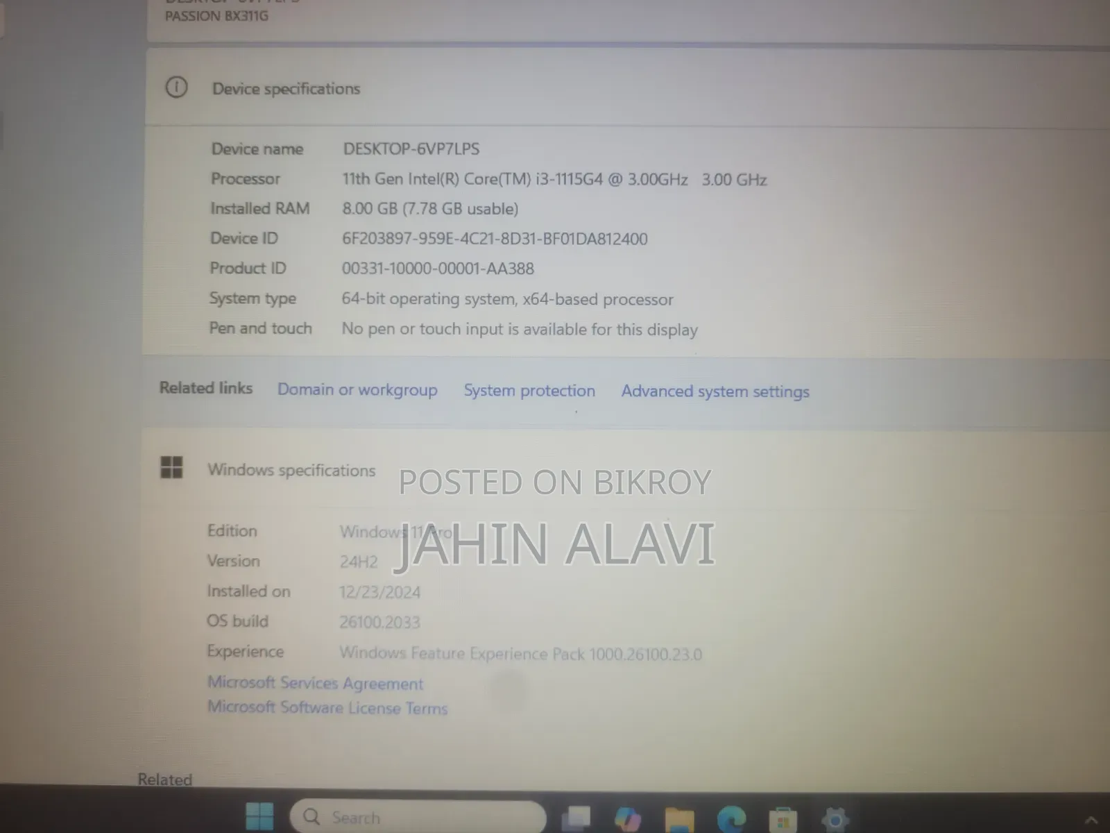 Laptop 8GB RAM Intel Core i3 512GB SSD