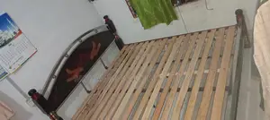 Steel and Mahogany Wood Bed