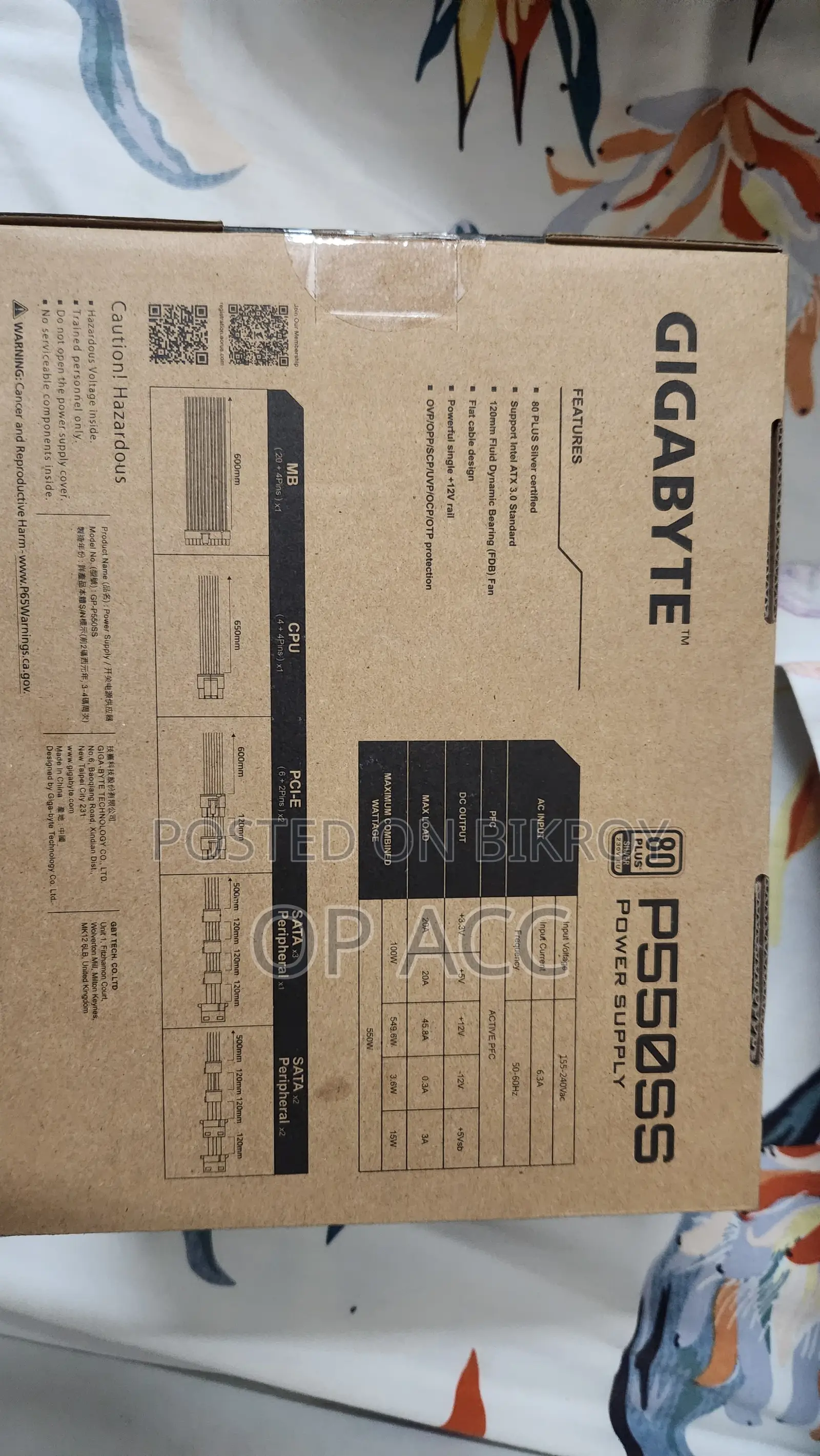 Gigabyte P550SS 550W 80 Plus Silver ATX Power Supply