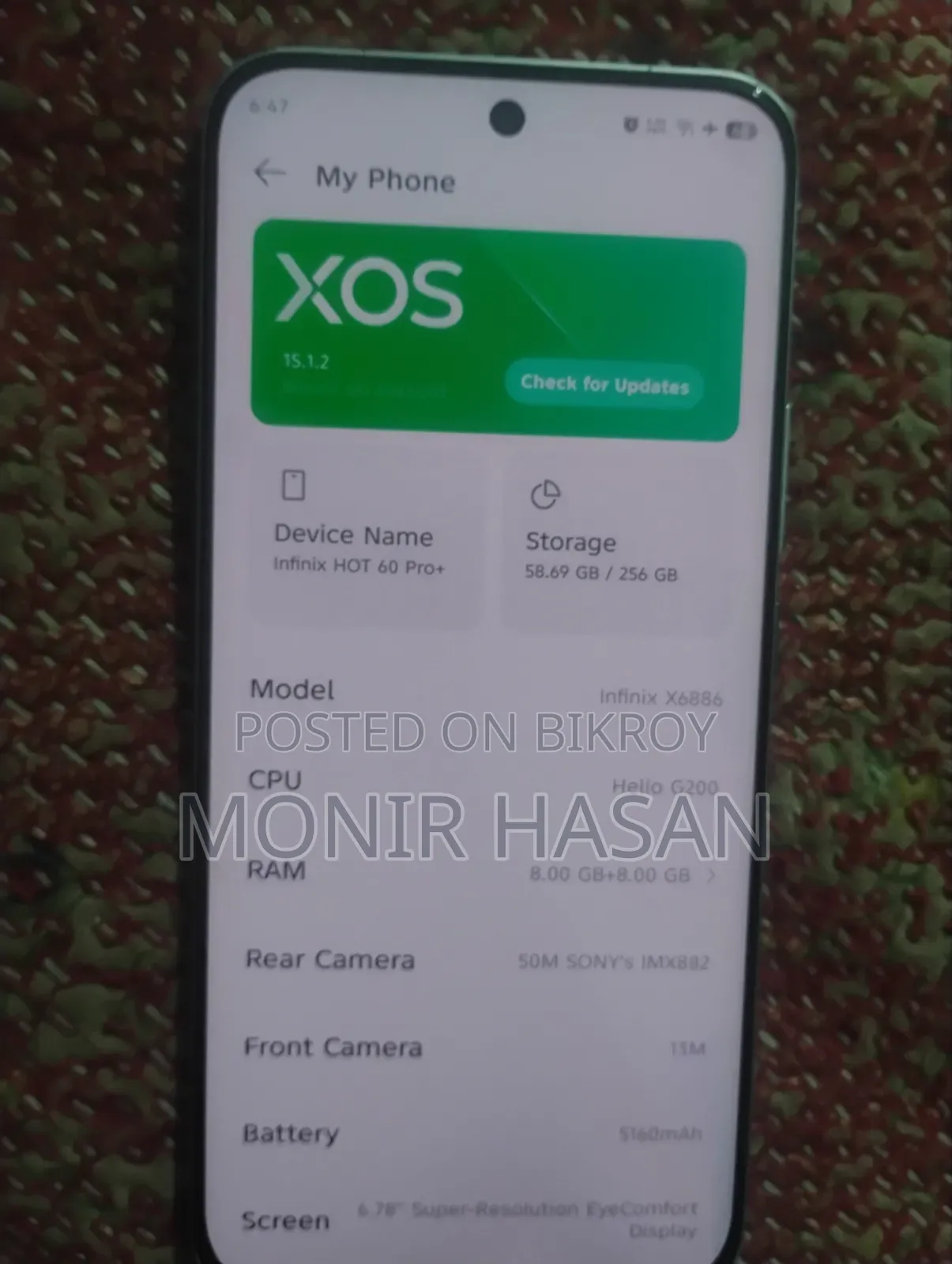 New Infinix Hot 60 Pro+ 256 GB Yellow