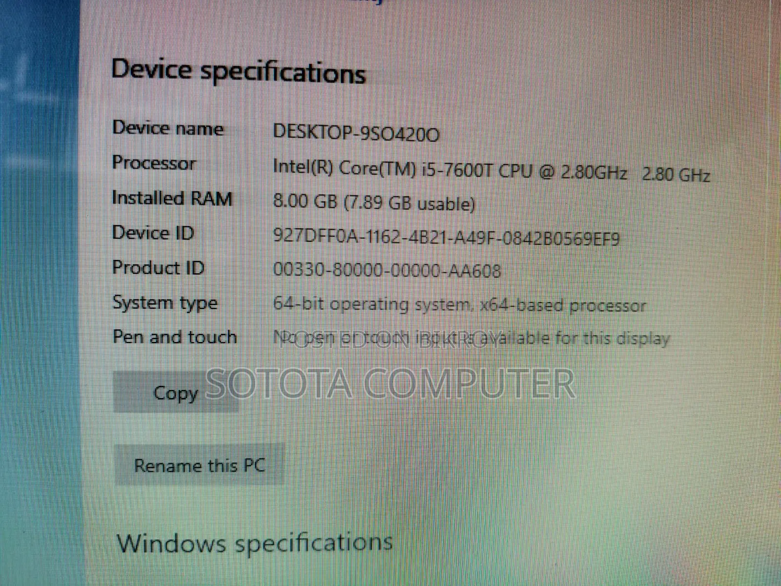 Desktop Computer 8GB RAM Intel Core i5 SSD 128GB
