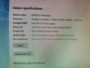Desktop Computer 8GB RAM Intel Core i5 SSD 128GB