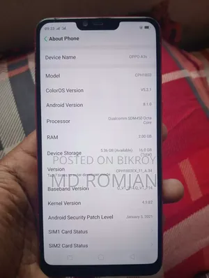 Oppo A3s 16 GB Red