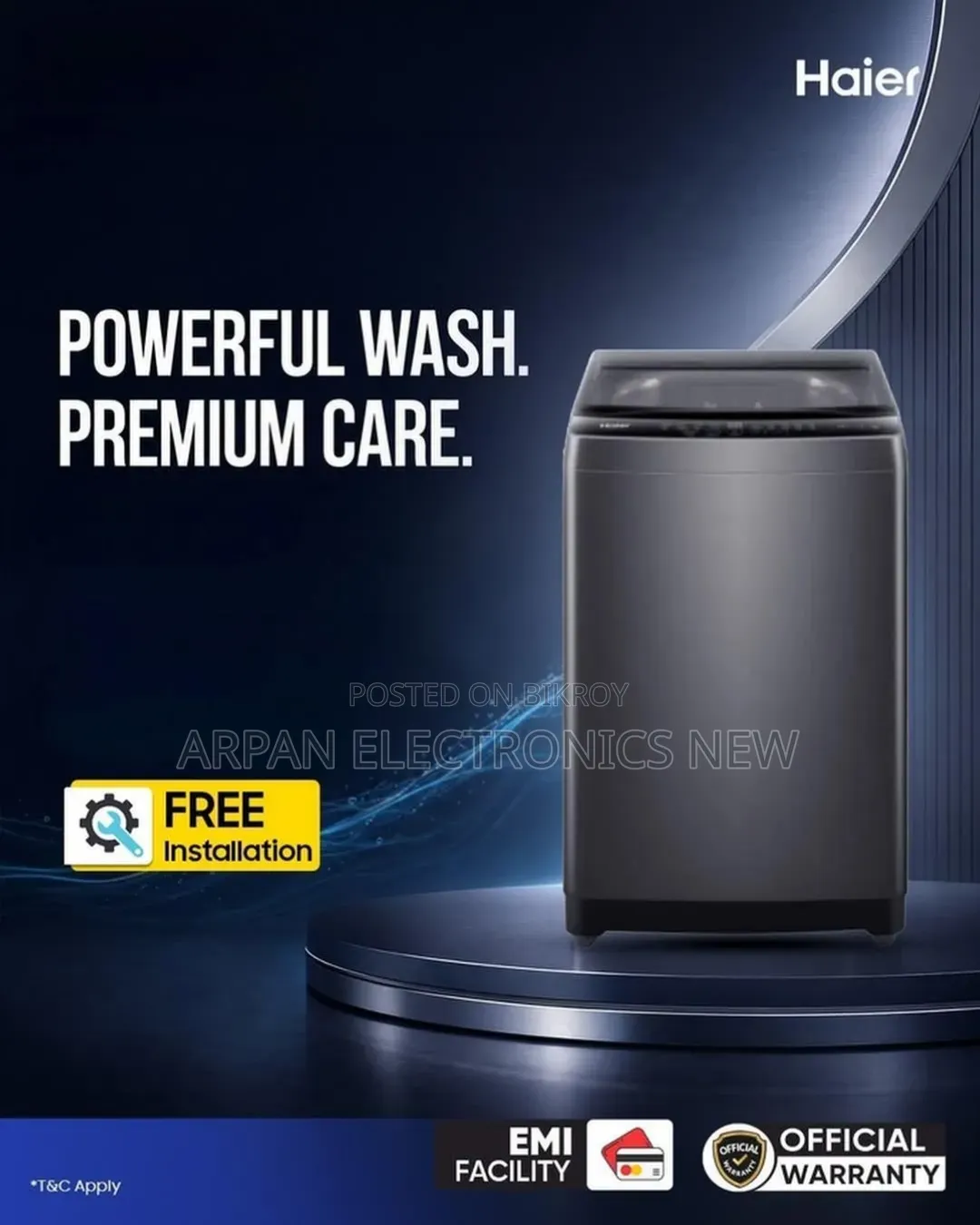 এয়ার ড্রায়ার সুবিধাসহ Haier ৮ কেজি টপ লোড অটোমেটিক ওয়াশিং মেশিন