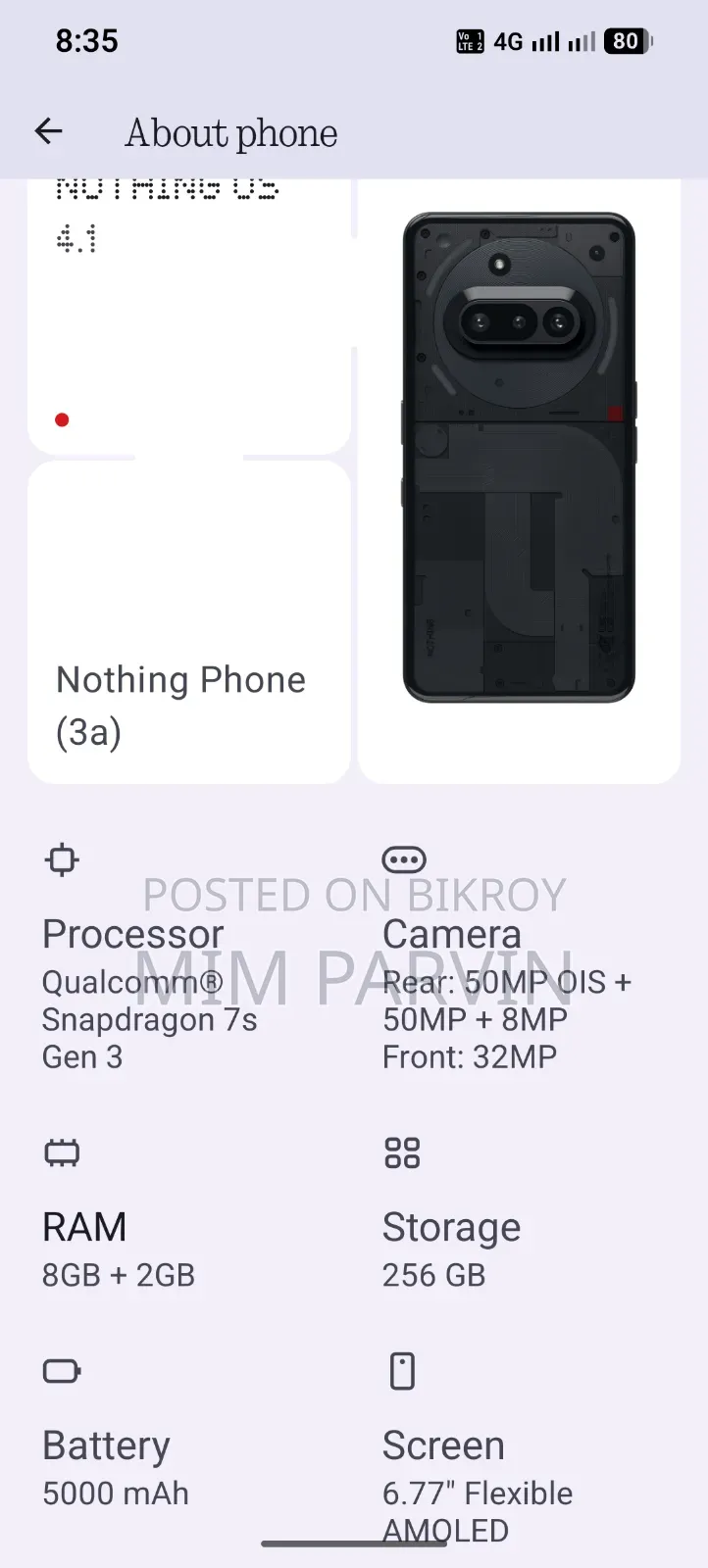 Nothing Phone 3a 256 GB Black