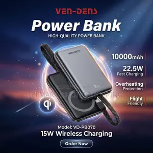 VEN-DENS VD-PB070 10000mAh 22.5W Fast Charging 15W Wireless Power Bank