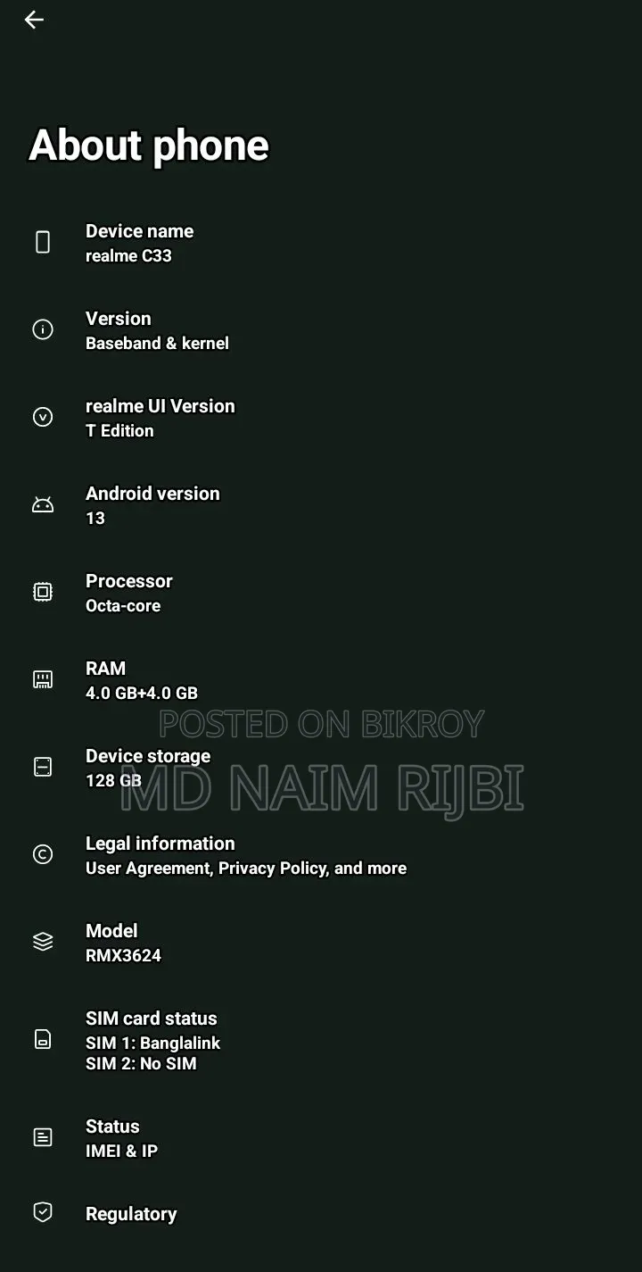 Realme C33 128 GB Black