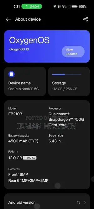 OnePlus Nord CE 5G 256 GB Black