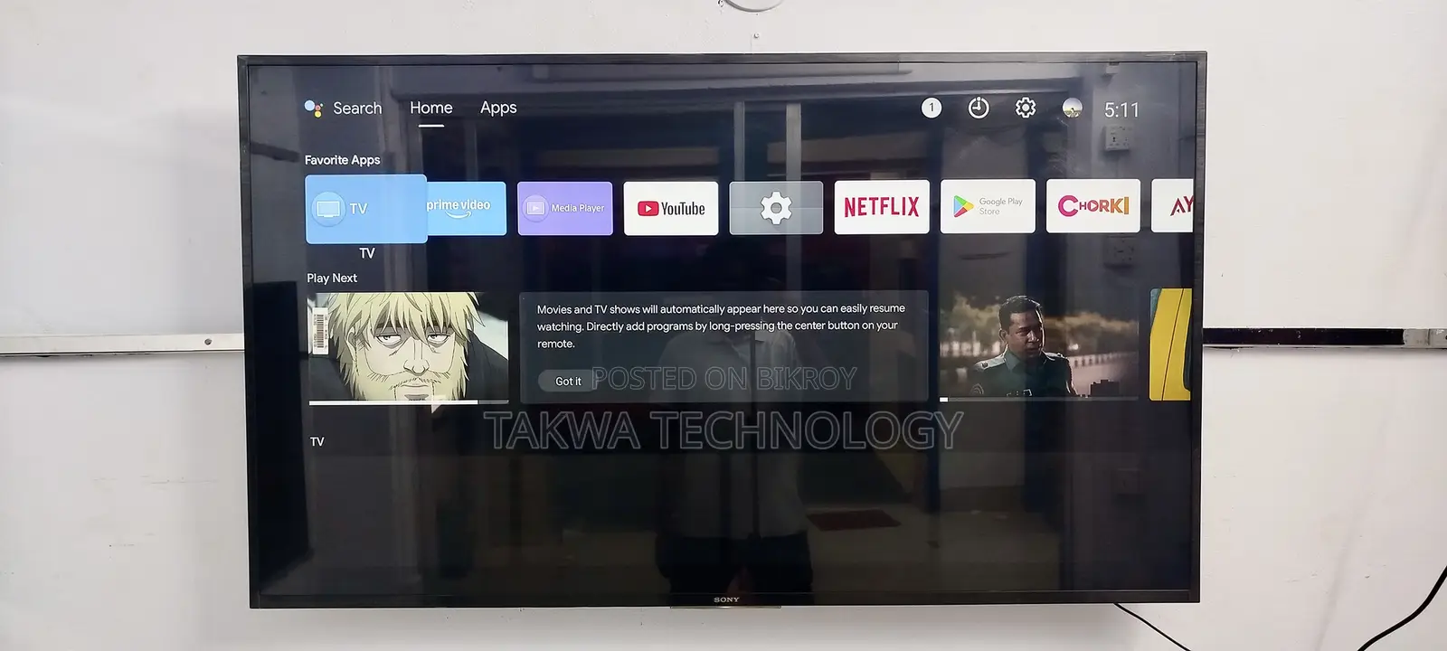 Sony Bravia 55 Inch Android Voice Control TV