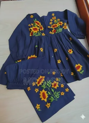 Hand Embroidered Baby Dress (0–12 Years)