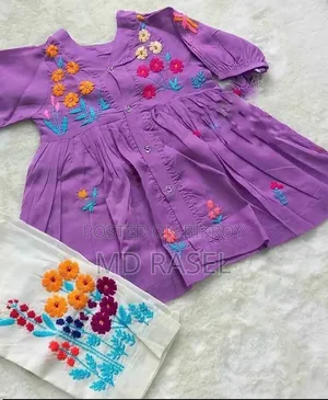 Hand Embroidered Baby Dress (0–12 Years)
