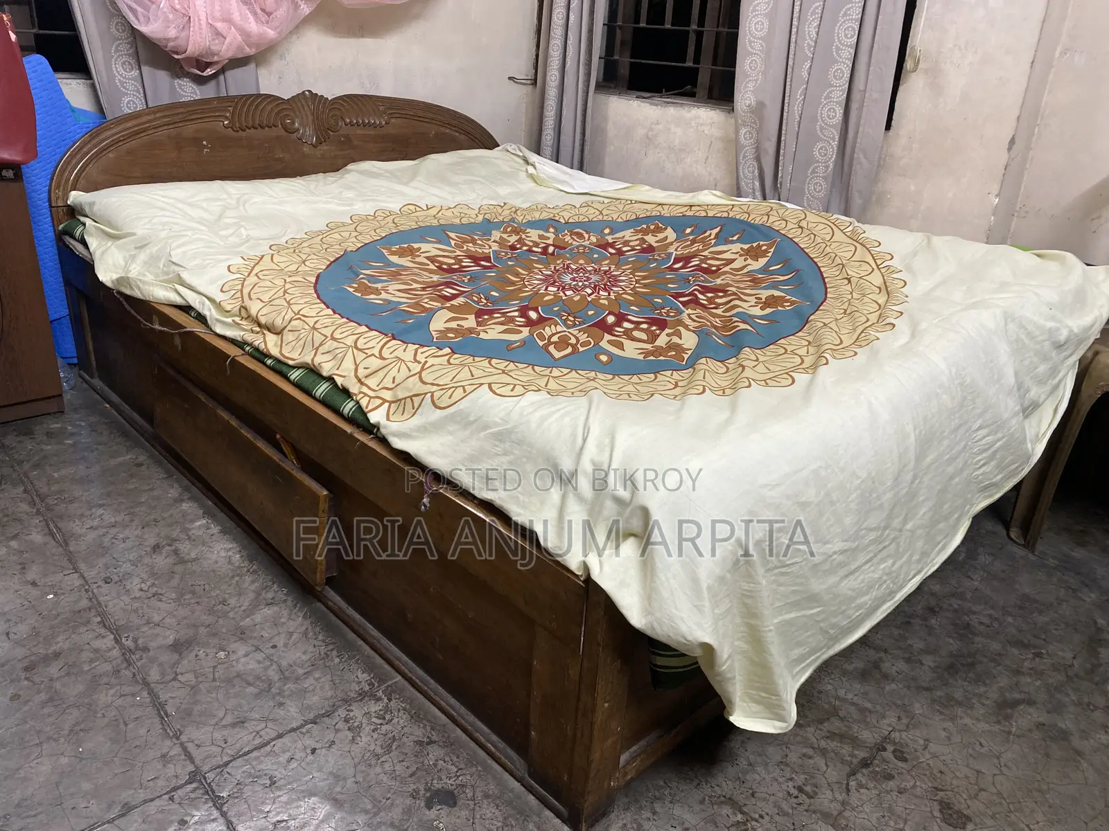 Semi Double Bed Teak Wood (5ft by 7ft)
