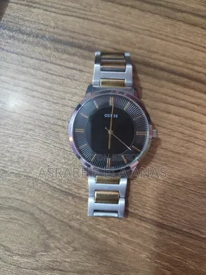 Original GUESS Men's Analog Watch – Black Dial, Two Tone Steel