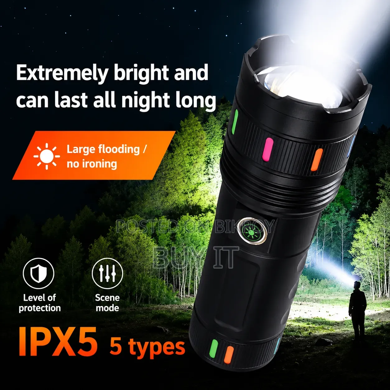 Super Bright 600W LED+COB High Power Rechargeable Flashlight