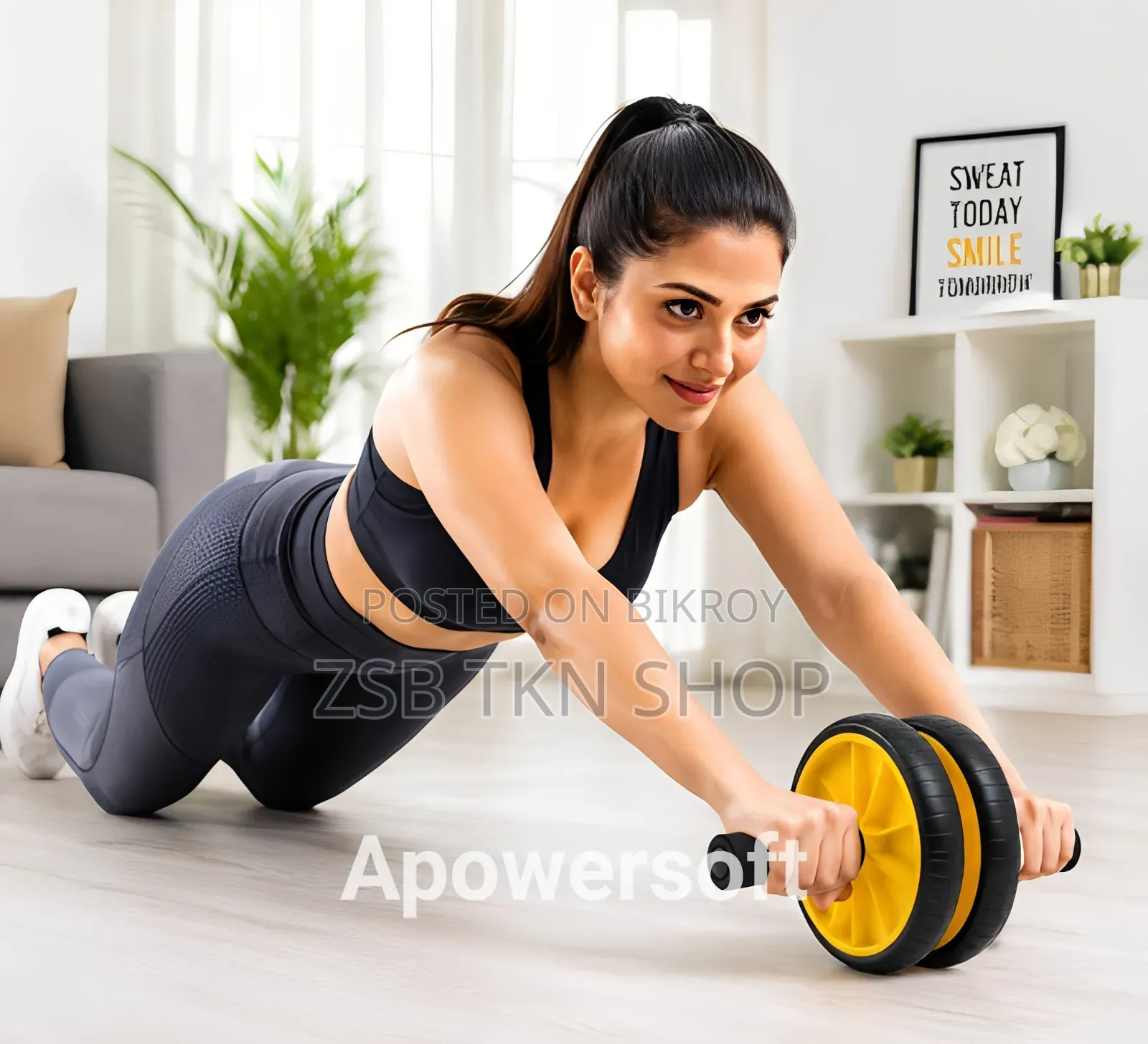 Dual Wheel AB Roller Exercise Wheel With for Home Gym Fitness