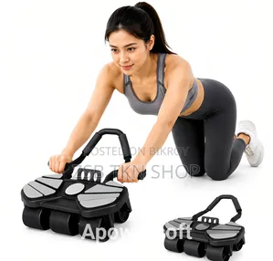 6 Wheel Automatic Rebound Ab Roller With Elbow Support – Home Gym