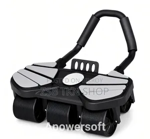 6 Wheel Automatic Rebound Ab Roller With Elbow Support – Home Gym