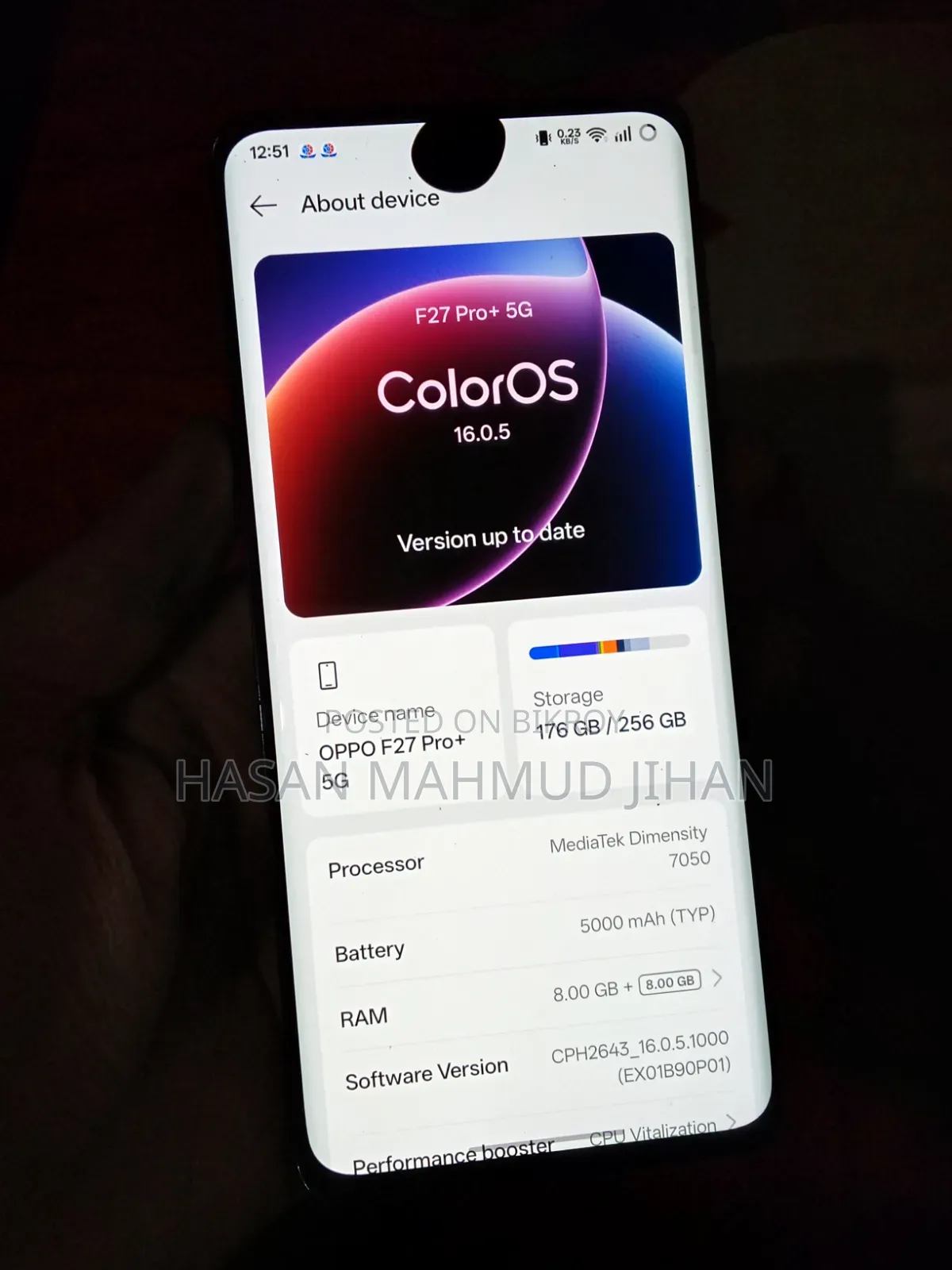 Oppo F27 Pro+ ২৫৬ জিবি নীল
