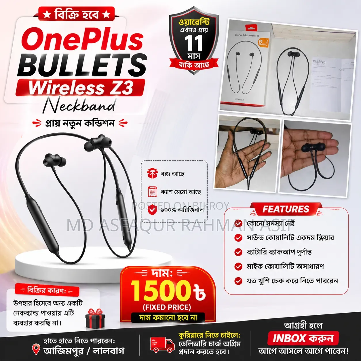 One Plus Bullets Wireless Z3 Neckband