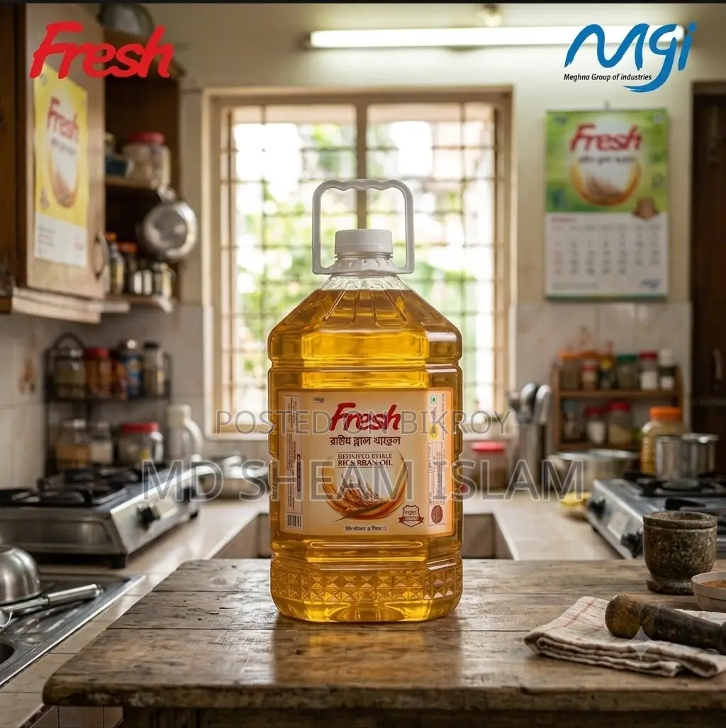 Fresh Rice Bran Oil - 5 LTR