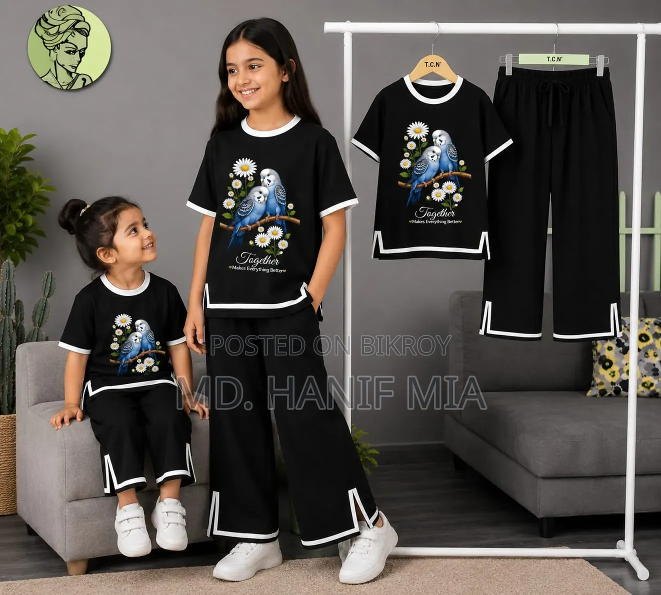 ✨ Stylish Girls Half Sleeve T-Shirt & Pant Set 👧💖