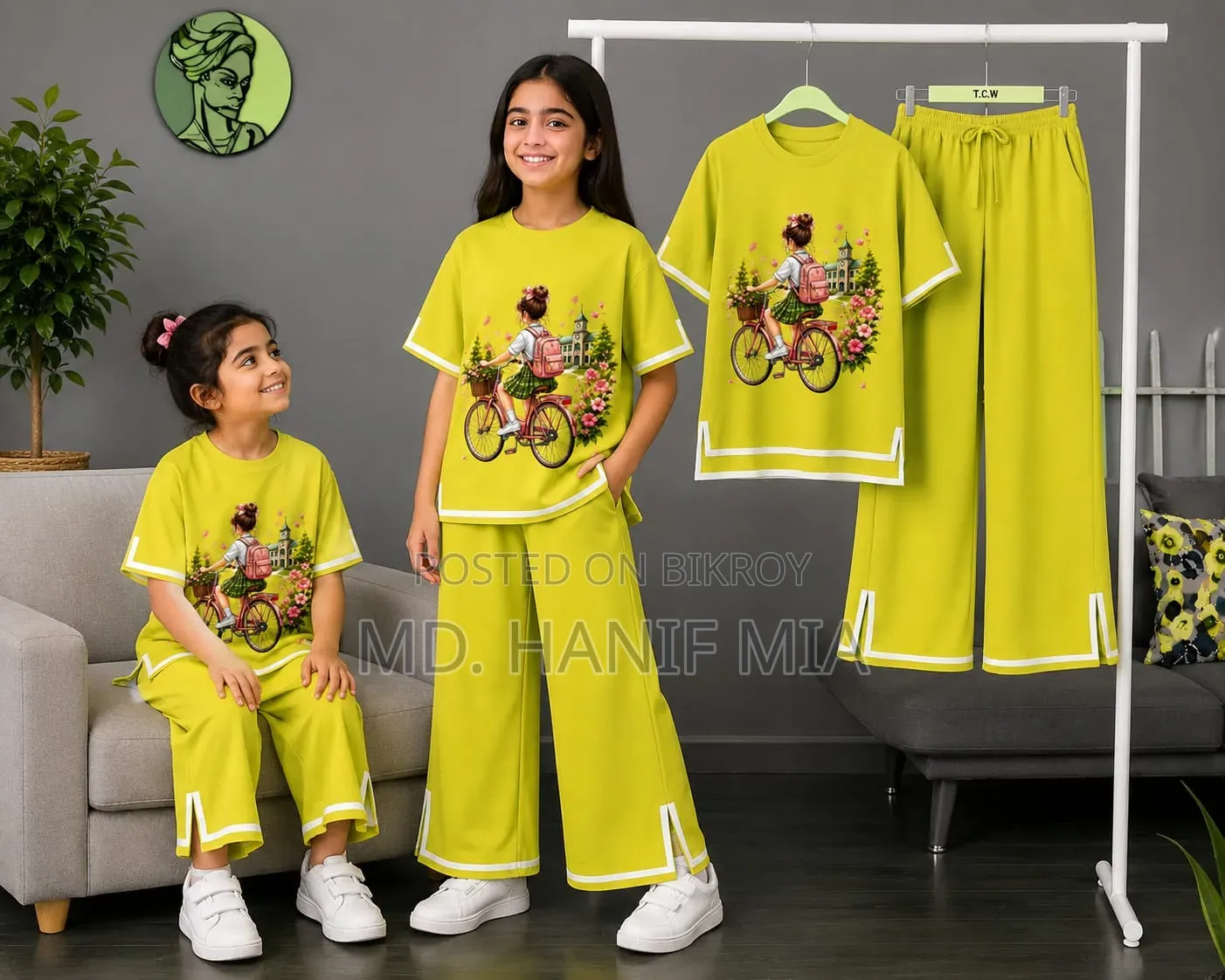 ✨ Stylish Girls Half Sleeve T-Shirt & Pant Set 👧💖