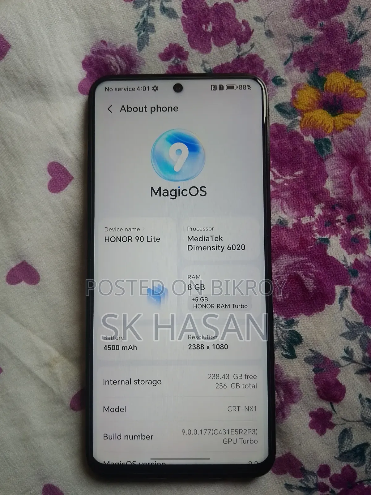 হনার ৯০ লাইট ২৫৬ জিবি ব্ল্যাক
