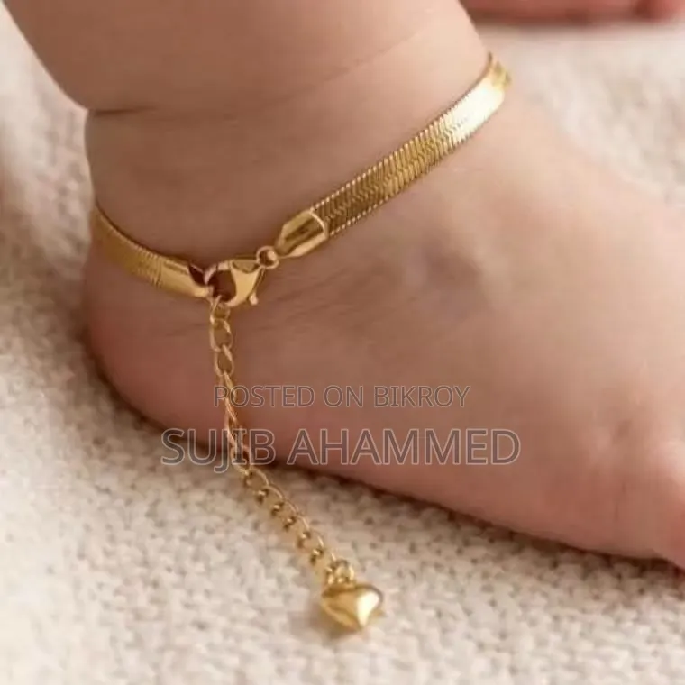 SS Snake Blade Chain Baby Anklet