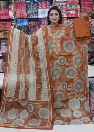 মহিলাদের জন্য আনস্টিচড কটন থ্রি পিস