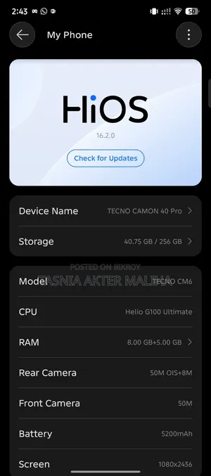 Tecno Spark 40 Pro 256 GB