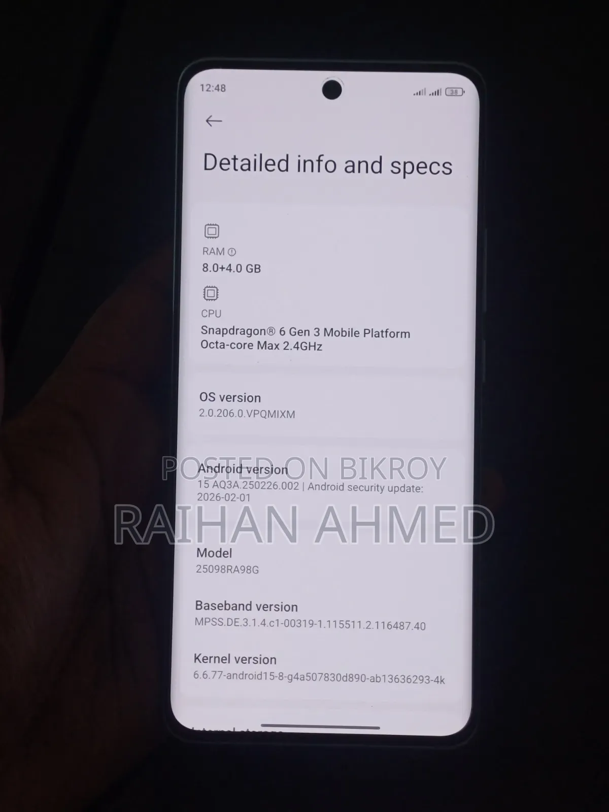 শাওমি রেডমি নোট ১৫ ২৫৬ জিবি রেড