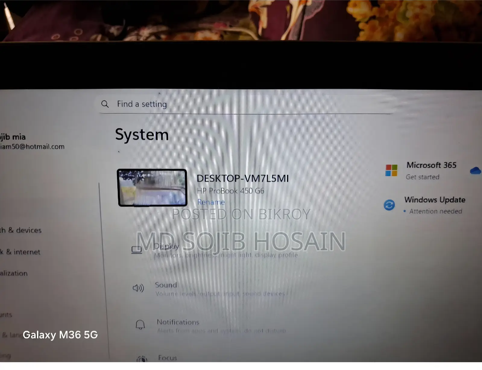 Laptop HP ProBook 650 G6 32GB Intel Core i5 SSHD+SSD 500GB