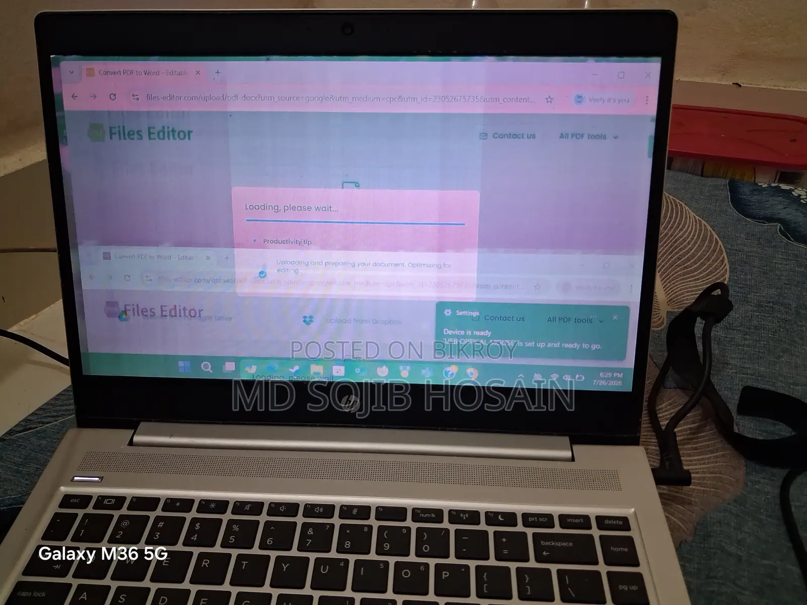 Laptop HP ProBook 650 G6 32GB Intel Core i5 SSHD+SSD 500GB