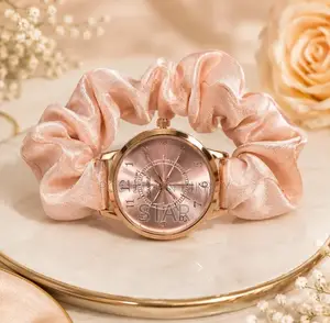 Chic, Soft & Stylish: Premium Scrunchie Quartz Watch for Women