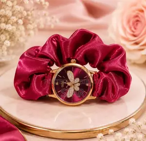 Chic, Soft & Stylish: Premium Scrunchie Quartz Watch for Women