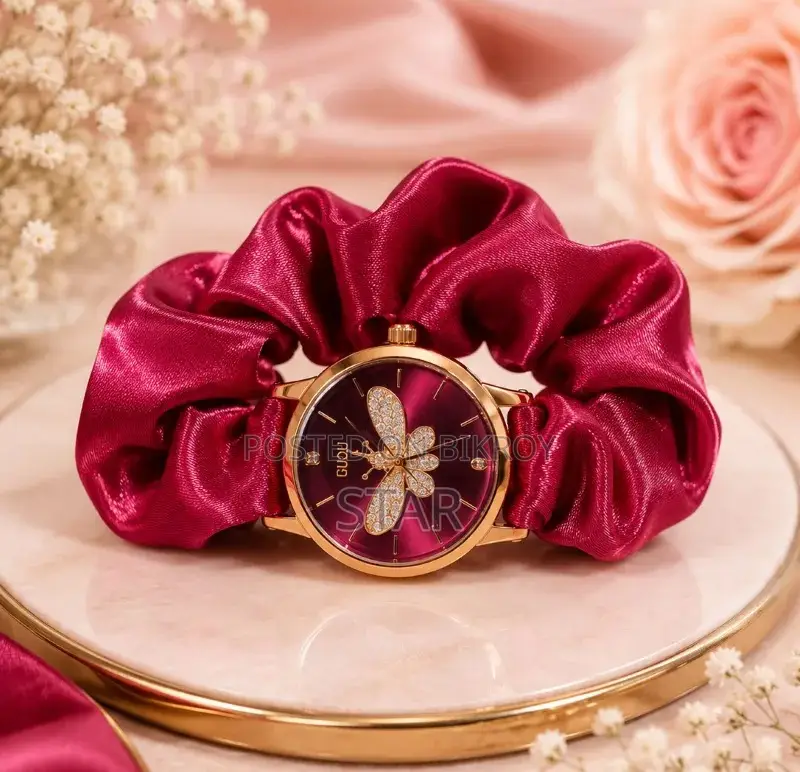Chic, Soft & Stylish: Premium Scrunchie Quartz Watch for Women