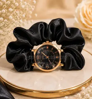 Chic, Soft & Stylish: Premium Scrunchie Quartz Watch for Women